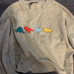 Dinosaur cropped crew neck